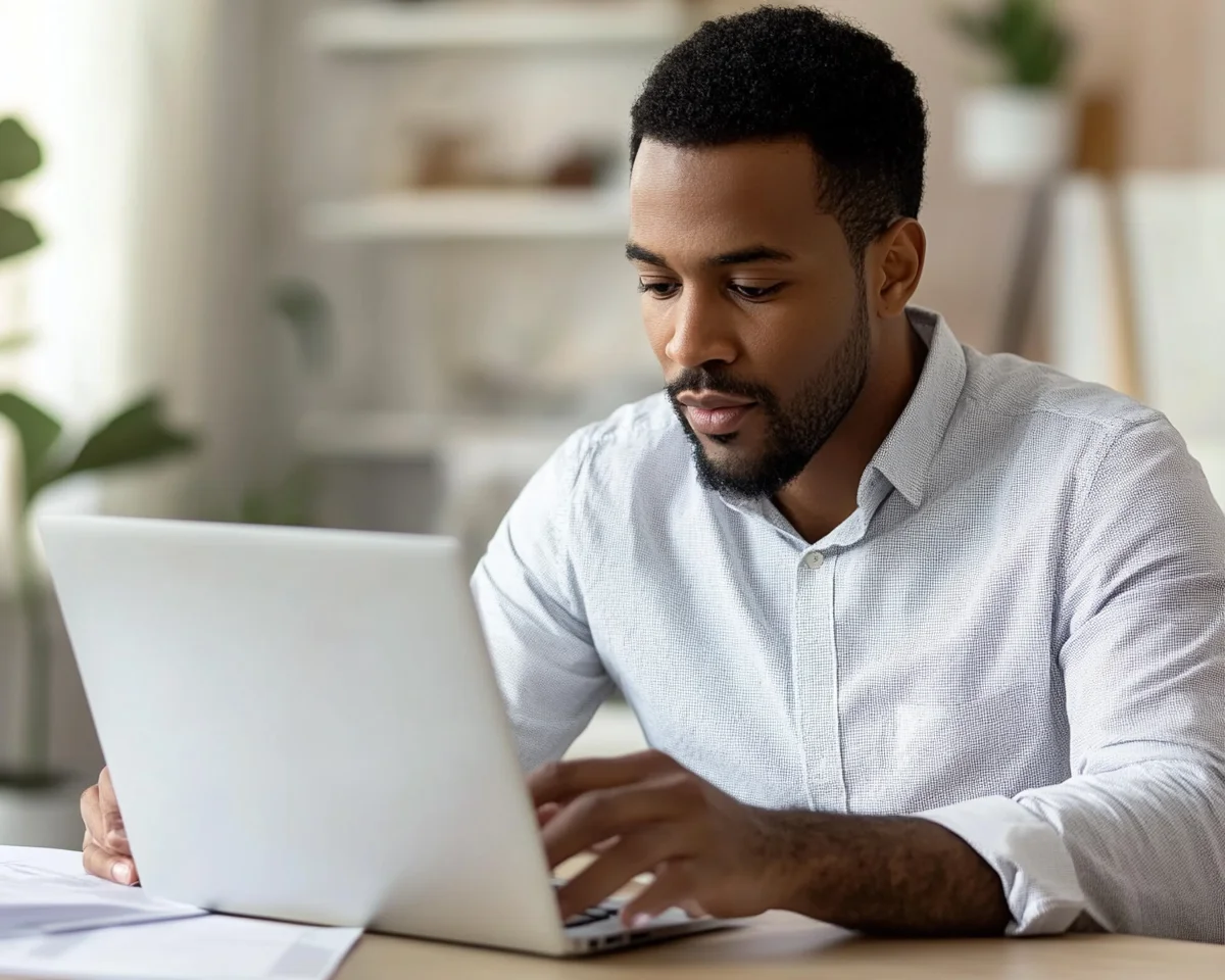 Man completing Zebit application