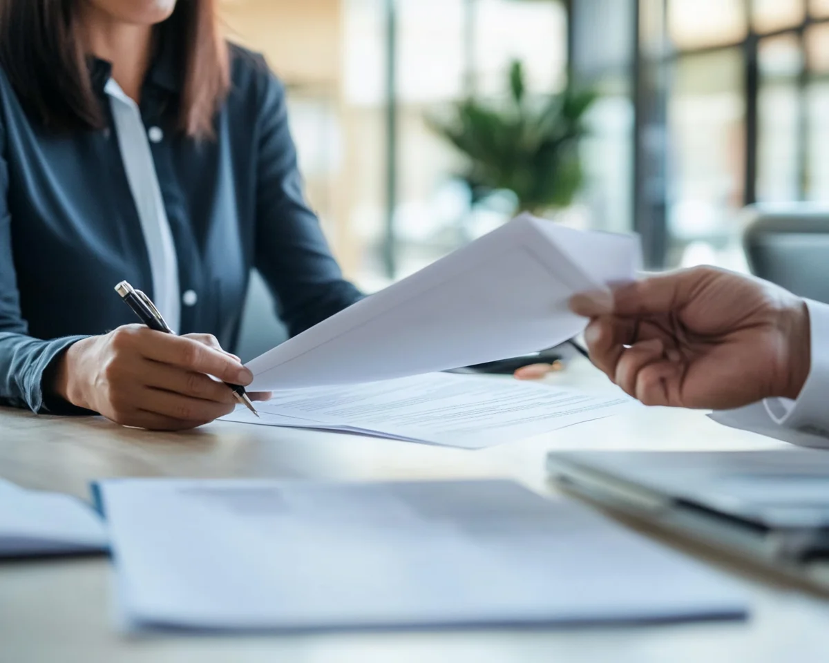 Financial advisor explaining APR and terms