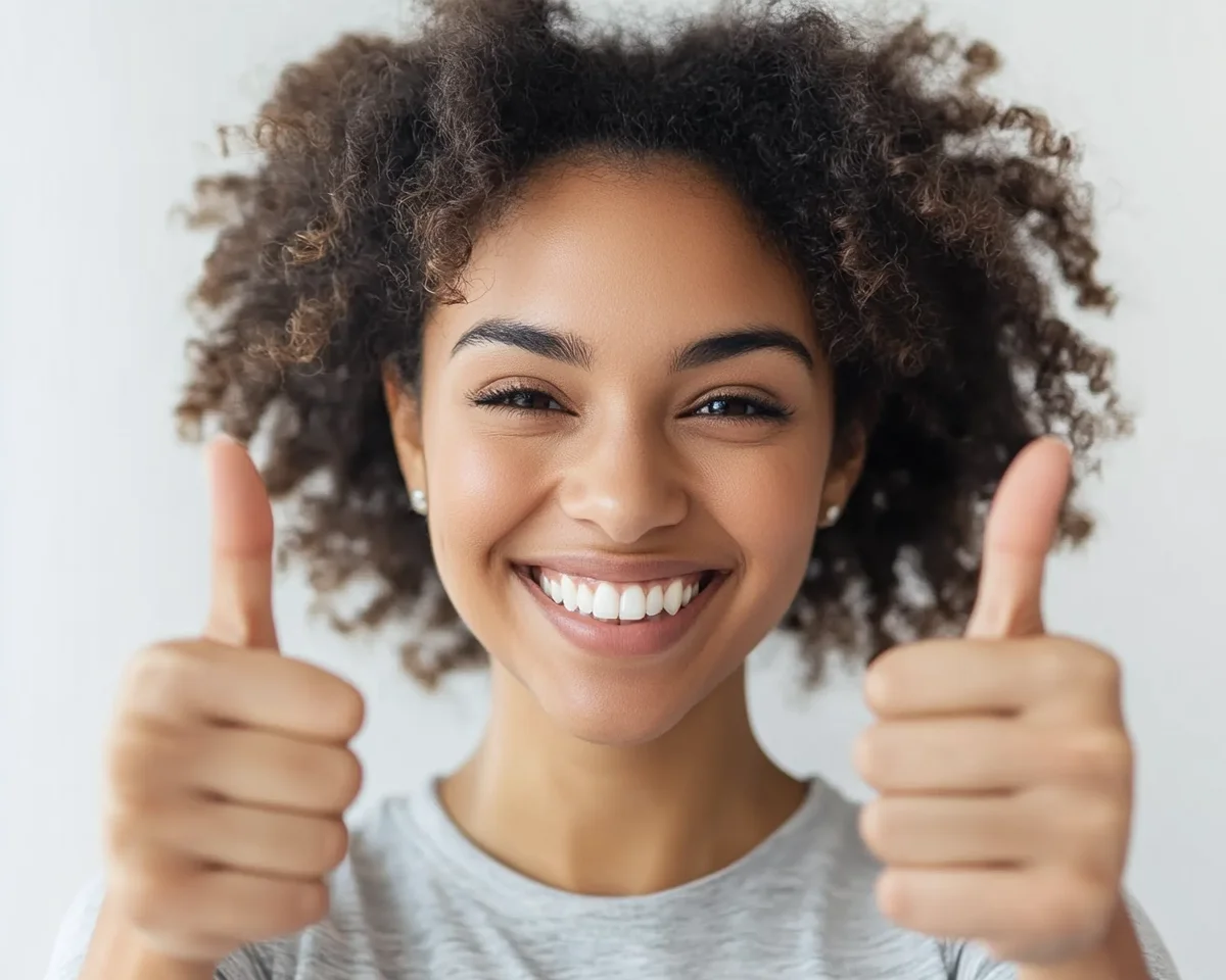 Satisfied Zebit customer giving thumbs up