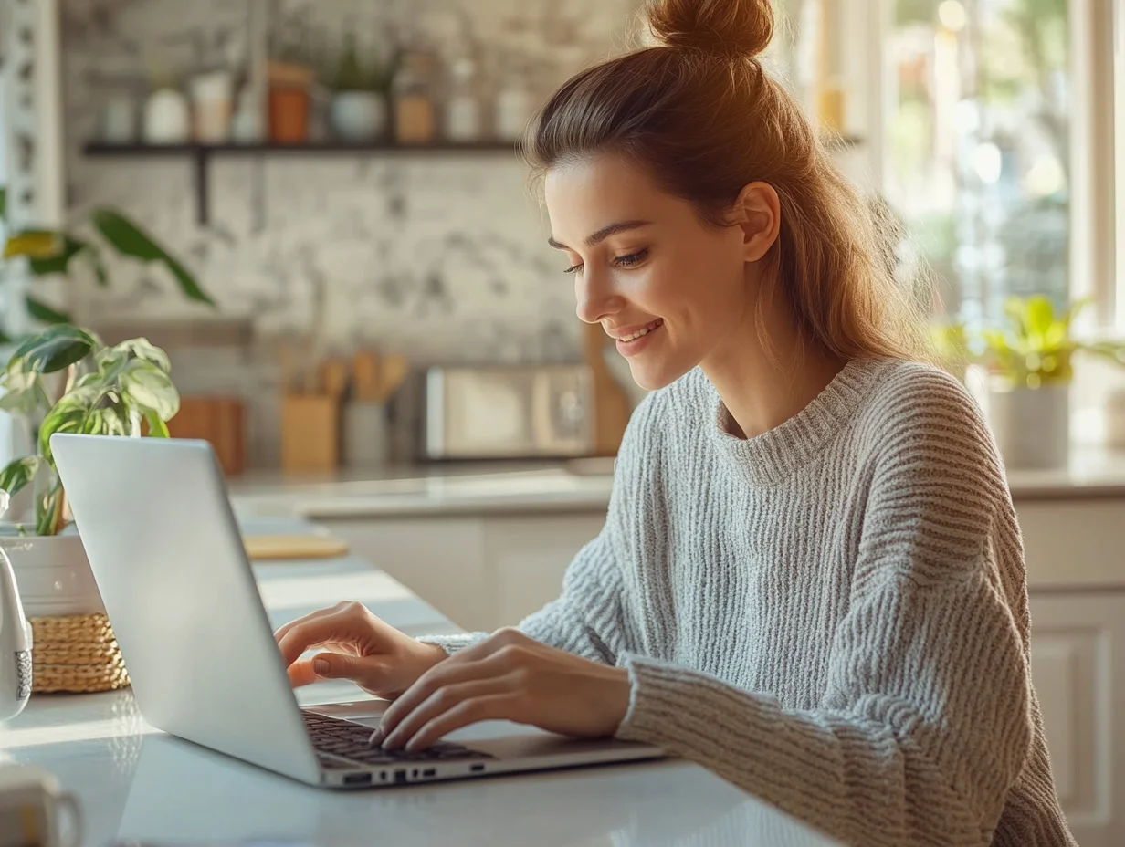 Woman applying for Zebit online